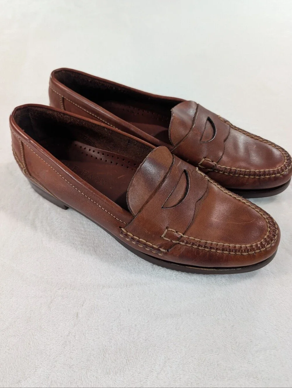 Vtg Cole Haan Dillon Penny Loafers Brown Leather Slip On Men's 10 Classic Preppy